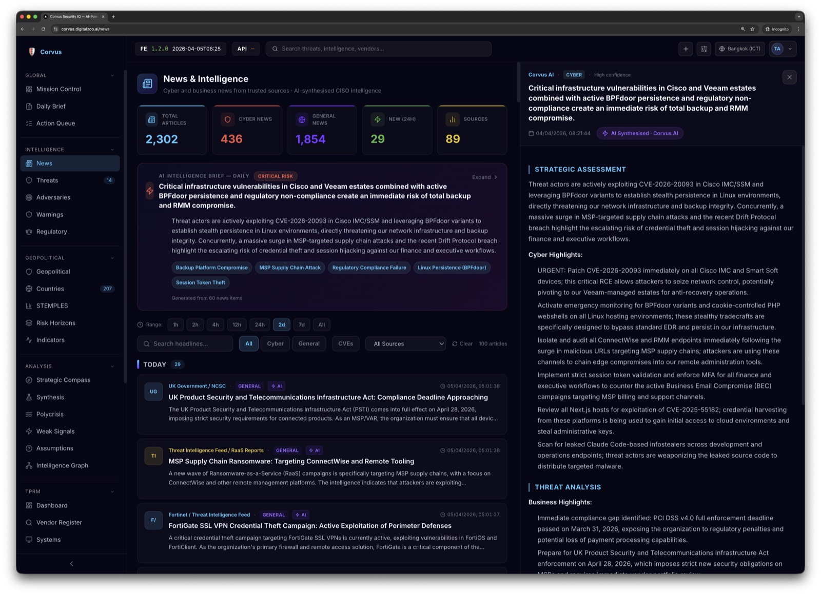 Corvus News Intelligence