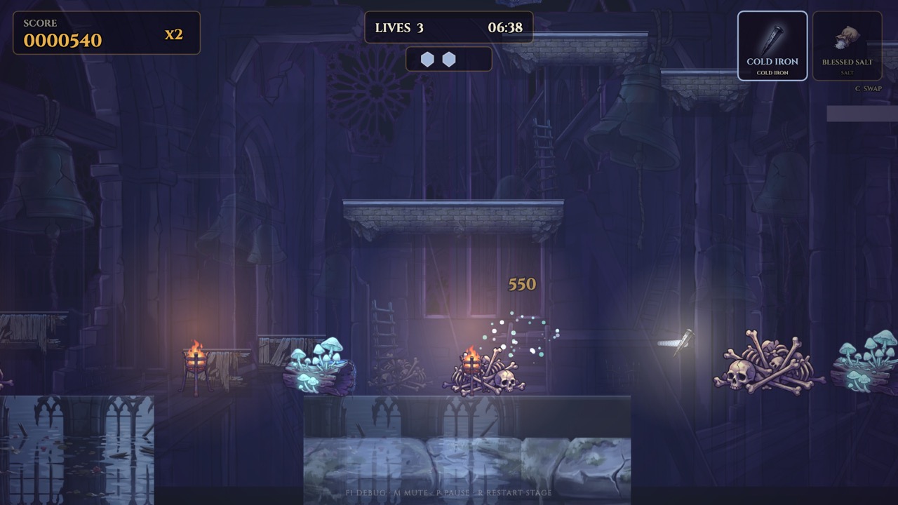 The bell shafts: the hunter climbs through a cathedral tower of ladders and hanging bells